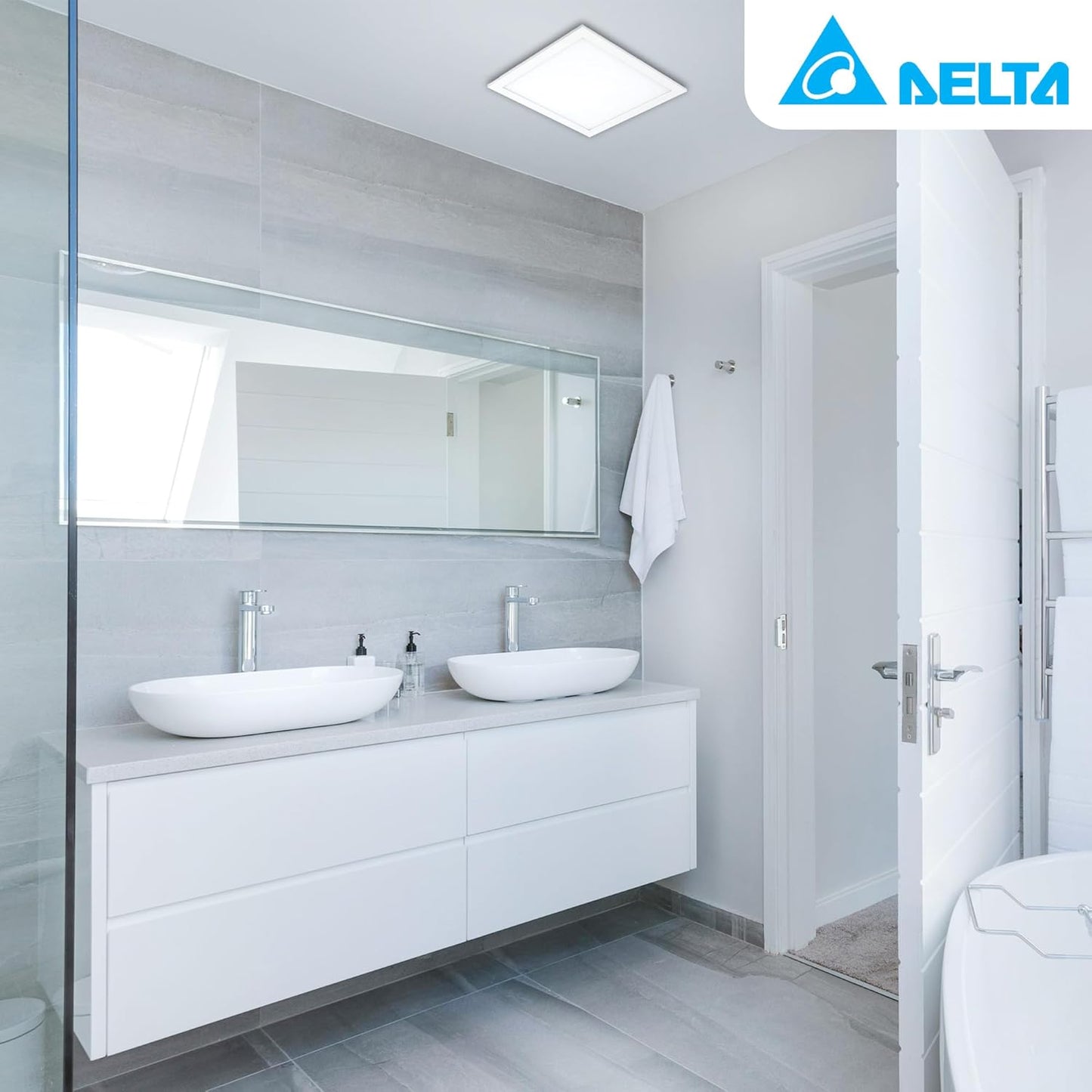 Exhaust Fan with Edge-Lit LED Light, Adjustable Color Temperature, 80/110 CFM T298023