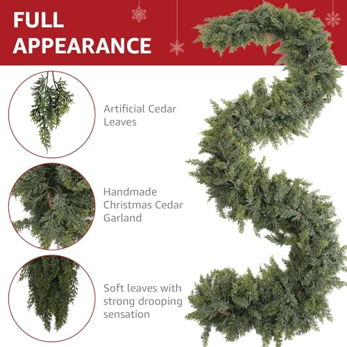 9ft Prelit Faux Pine Garland with Lights for Mantle Q9088