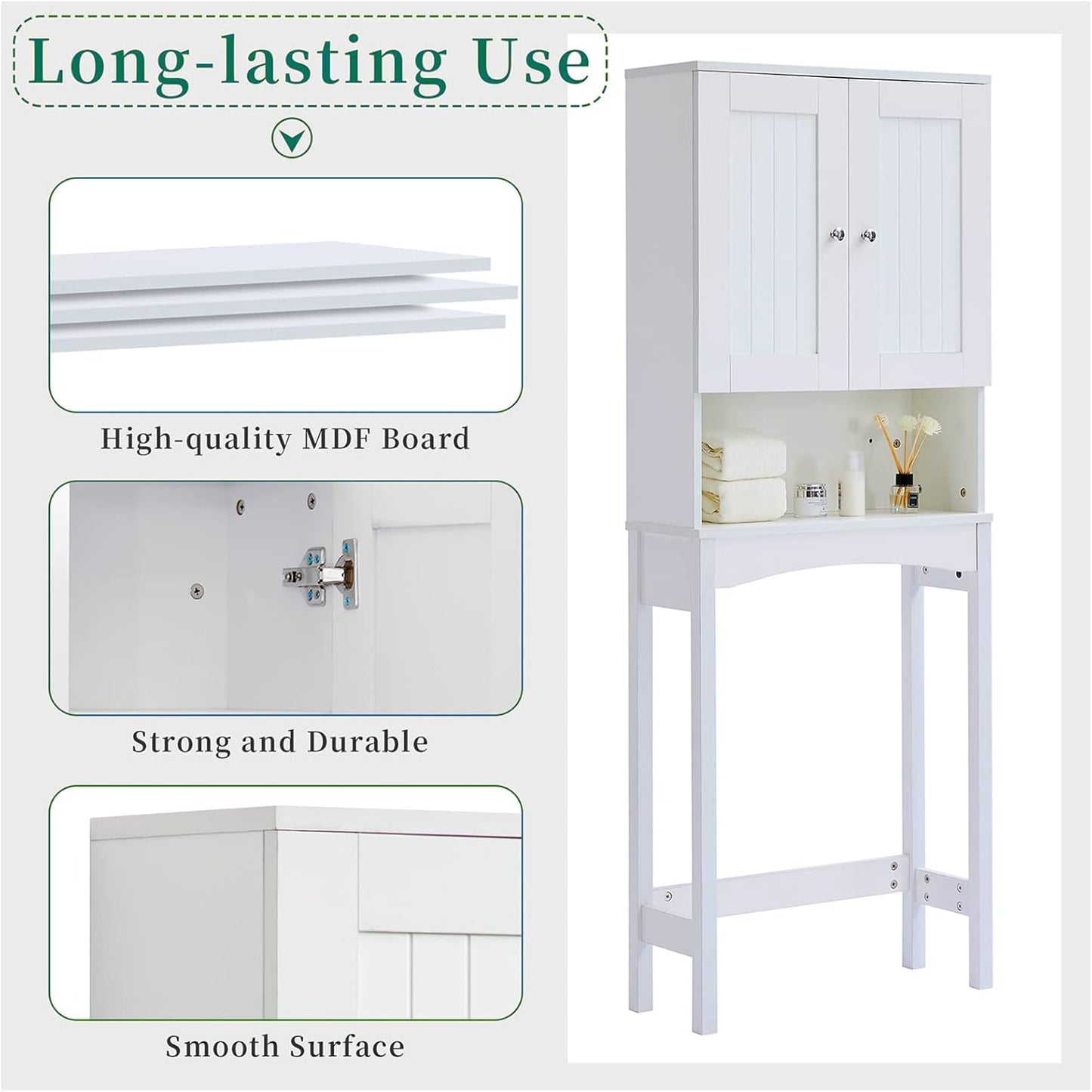 Over The Toilet Storage Cabinet with Double Doors W559684