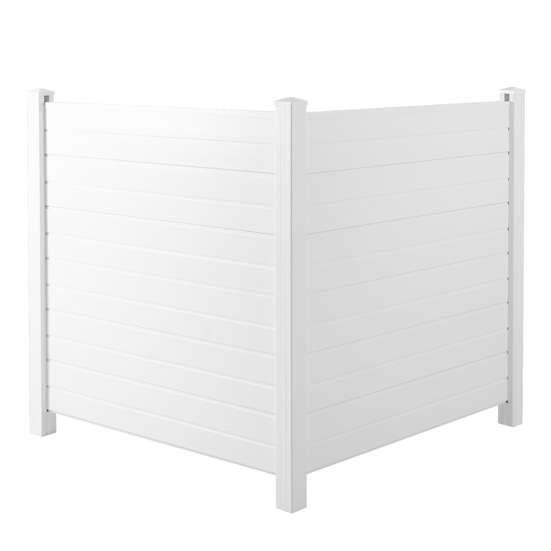 50 "W x 50 "H Fence Screen Kit, Vinyl Enclosure Outdoor with Metal Stake, Privacy Screen Panels, Perfect to Conceal Air Conditioners Trash Bins, White (2 Panels)