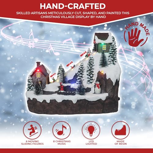 Lighted Musical Snow Village with Animated Kids Sledding A910926