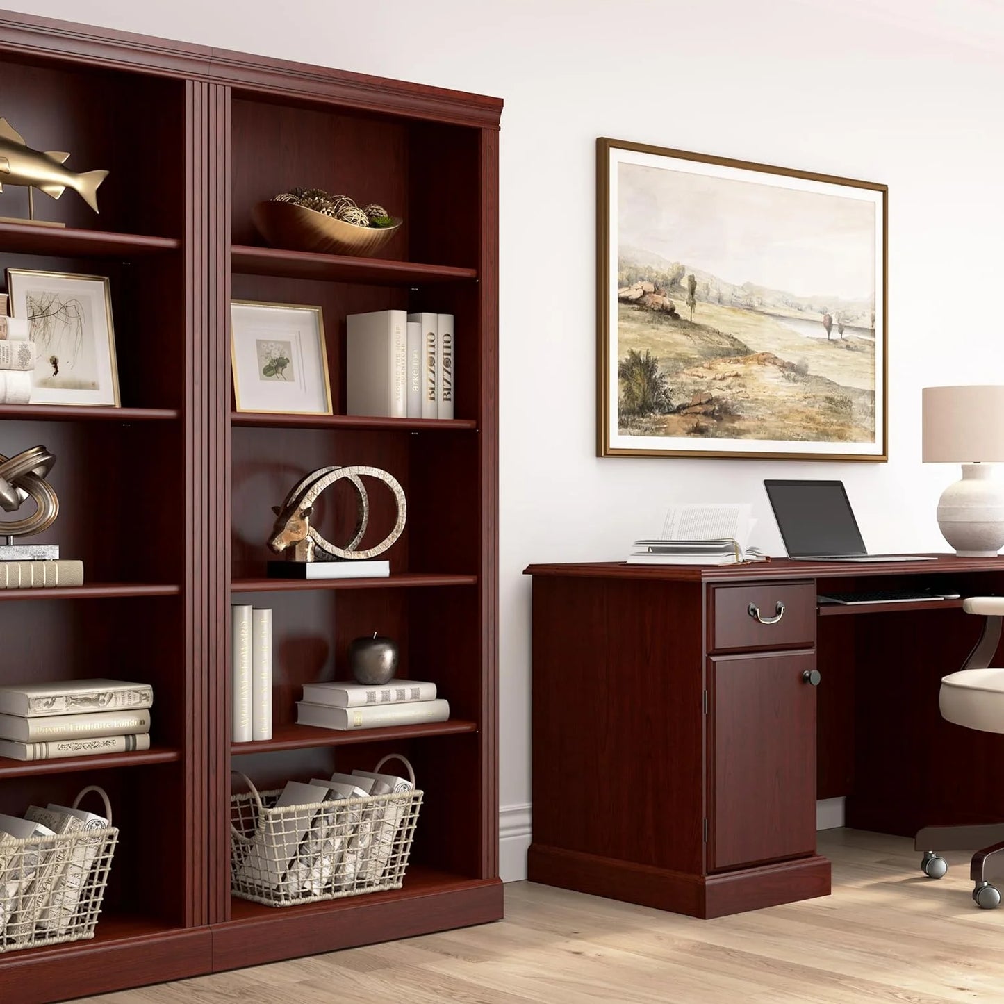 5 Shelf Bookcase in Harvest Cherry L22271