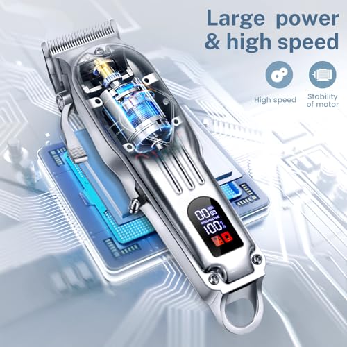 Professional Cordless Hair Clippers for Men with LCD Display Trimmer Set O864