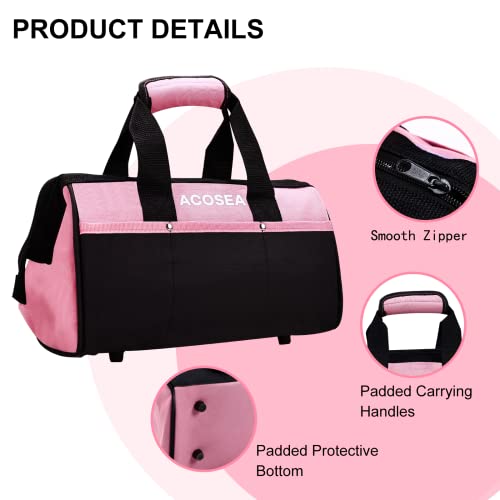 Pink Tool Bag, 13 Inch with 12 Storage Pockets Q571145