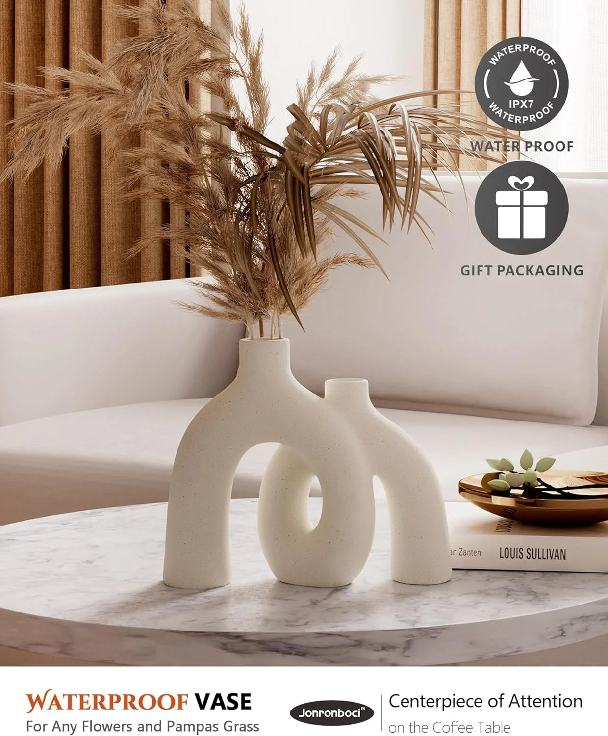 Modern Nordic Boho Ceramic Vases, Set of 2 Z906695