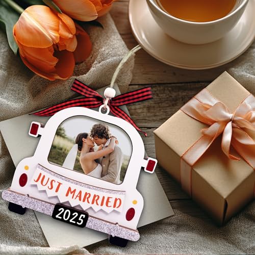 Christmas Ornament Picture Frame - Wooden Landscape Photo Frame for Tree U75225
