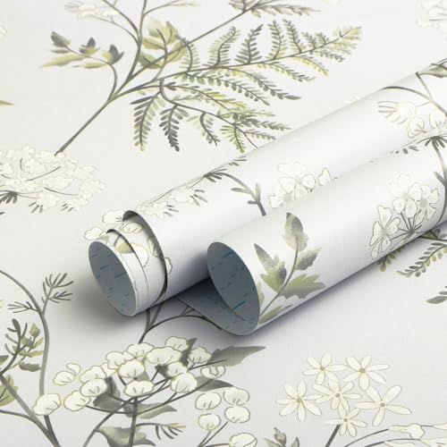 Peel and Stick Wallpaper Beige Removable Forest Tree Leaves Self Adhesive Contact Paper O4554