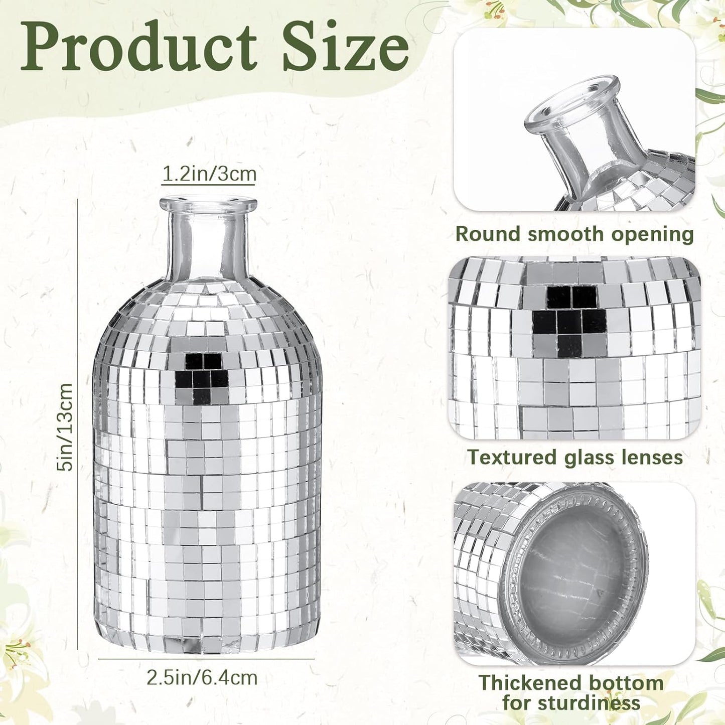 Disco Ball Mini Glass Vase for Flowers and Plants R787