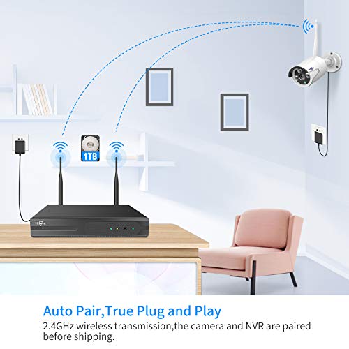 Wireless Security Camera System, 4K NVR, 4Pcs 3MP Night Vision WiFi Cameras D47166