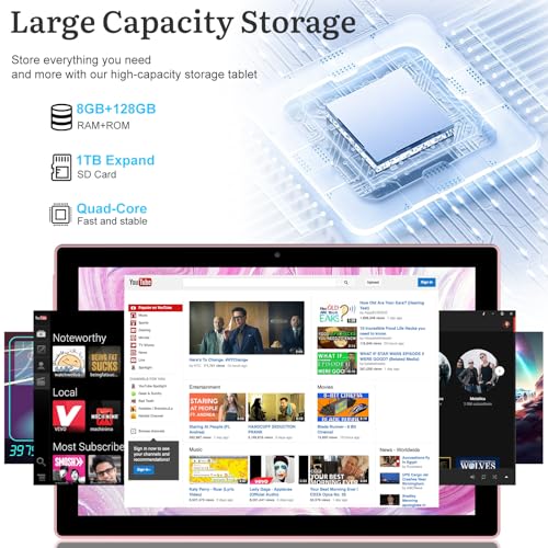 Android Tablet 10 Inch with Keyboard, Mouse, Stylus, 128GB ROM 6GB RAM K43661