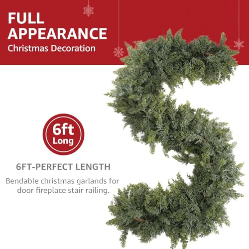 9ft Prelit Faux Pine Garland with Lights for Mantle Q9088