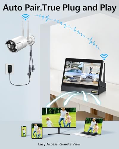 Wireless Security Camera System with 2TB Hard Drive, 4 Cameras, Night Vision Y851678