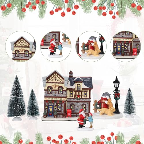 Christmas Ceramic Post Office Decoration with Lights V373655