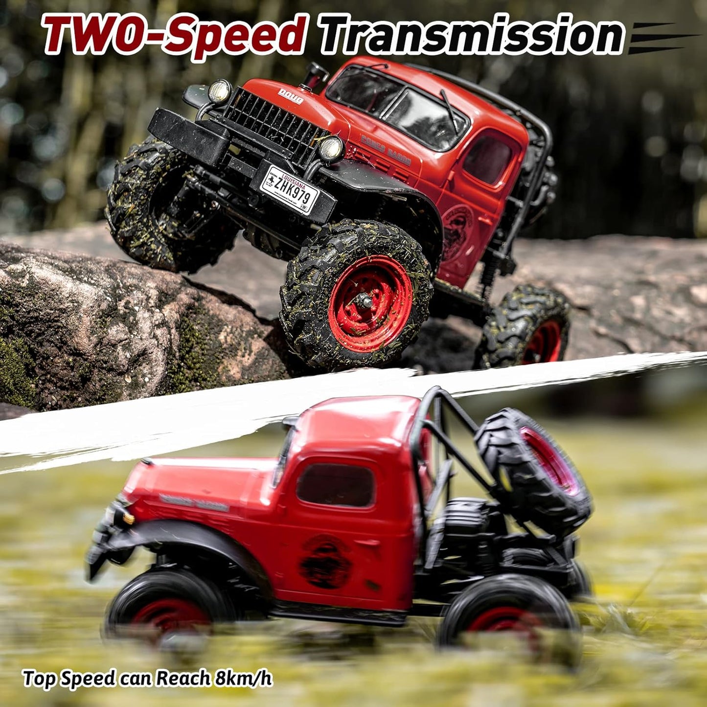 RC Crawler 1/24 Scale 4WD Offroad Remote Control Car Red U62374