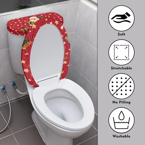 Christmas Toilet Lid and Tank Cover Set for Bathroom Decor Q334993