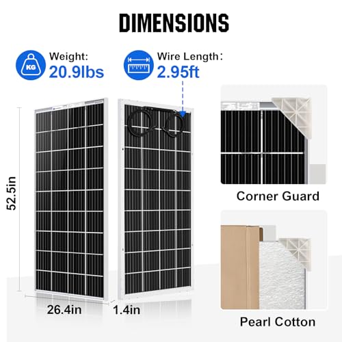 Bifacial 100 Watt 12 Volt Monocrystalline Solar Panel for Off-Grid Applications H1088