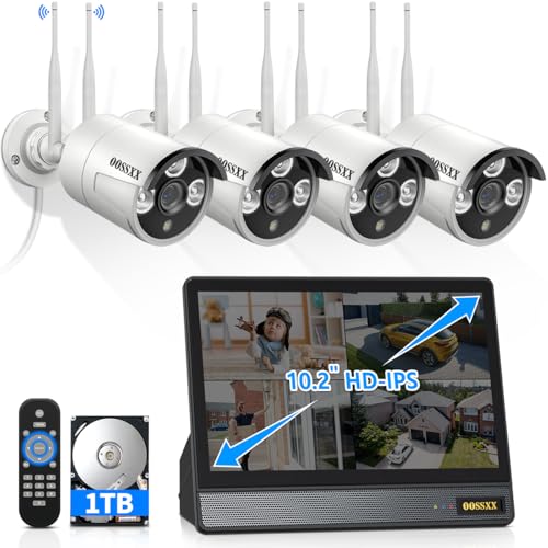 Wireless Security Camera System with 2TB Hard Drive, 4 Cameras, Night Vision Y851678