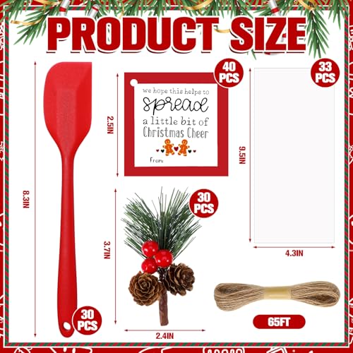 Christmas Silicone Spatula Set with Pine Branch Gift Bags B85215