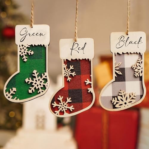 Personalized Christmas Wooden Ornaments with Family Names J389
