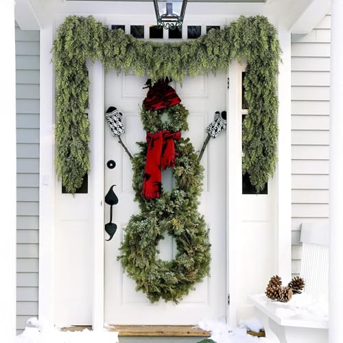 9ft Prelit Faux Pine Garland with Lights for Mantle Q9088