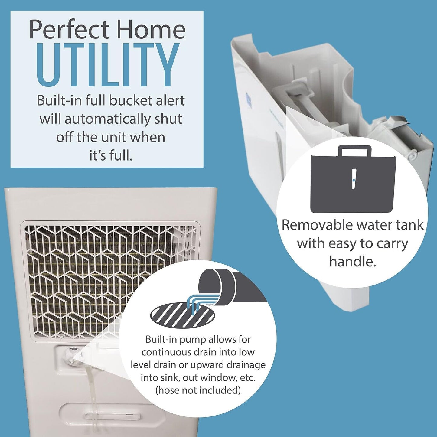 Portable Dehumidifier for Basement, Garage, and Large Rooms up to 4,500 Sq.Ft. Y3461