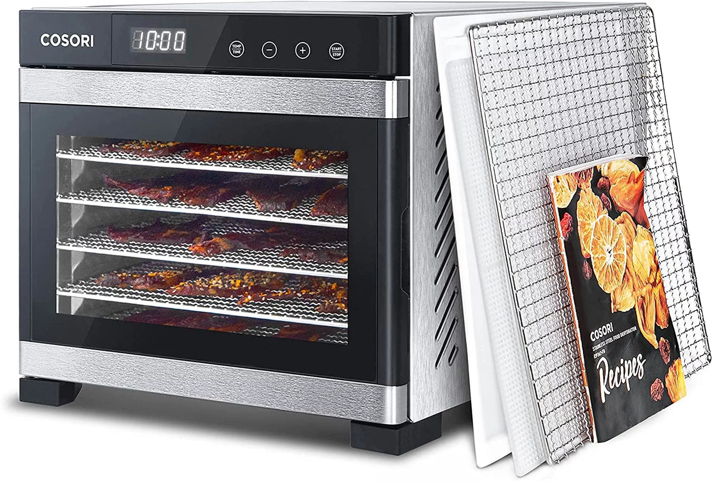 Food Dehydrator Machine with 6 Stainless Steel Trays, Digital Timer, and Temperature Control Q309274