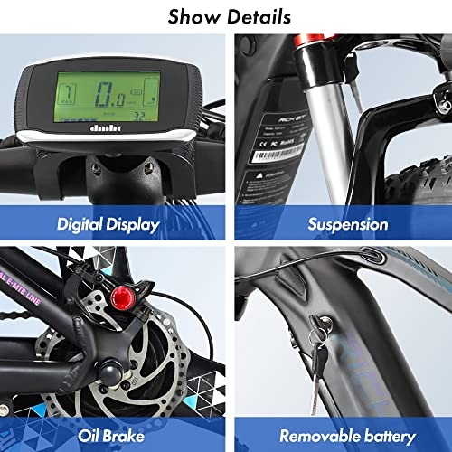 Electric Bikes for Adults, 29 Inch Fat Tire Mountain E-Bike with Removable Battery O49918