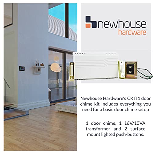 Wired Doorbell Chime Kit with Transformer and Lighted Push Button, White F530919