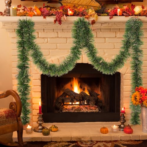 Christmas Garland 50ft Greenery Tinsel for Tree Stairs Railing R718932