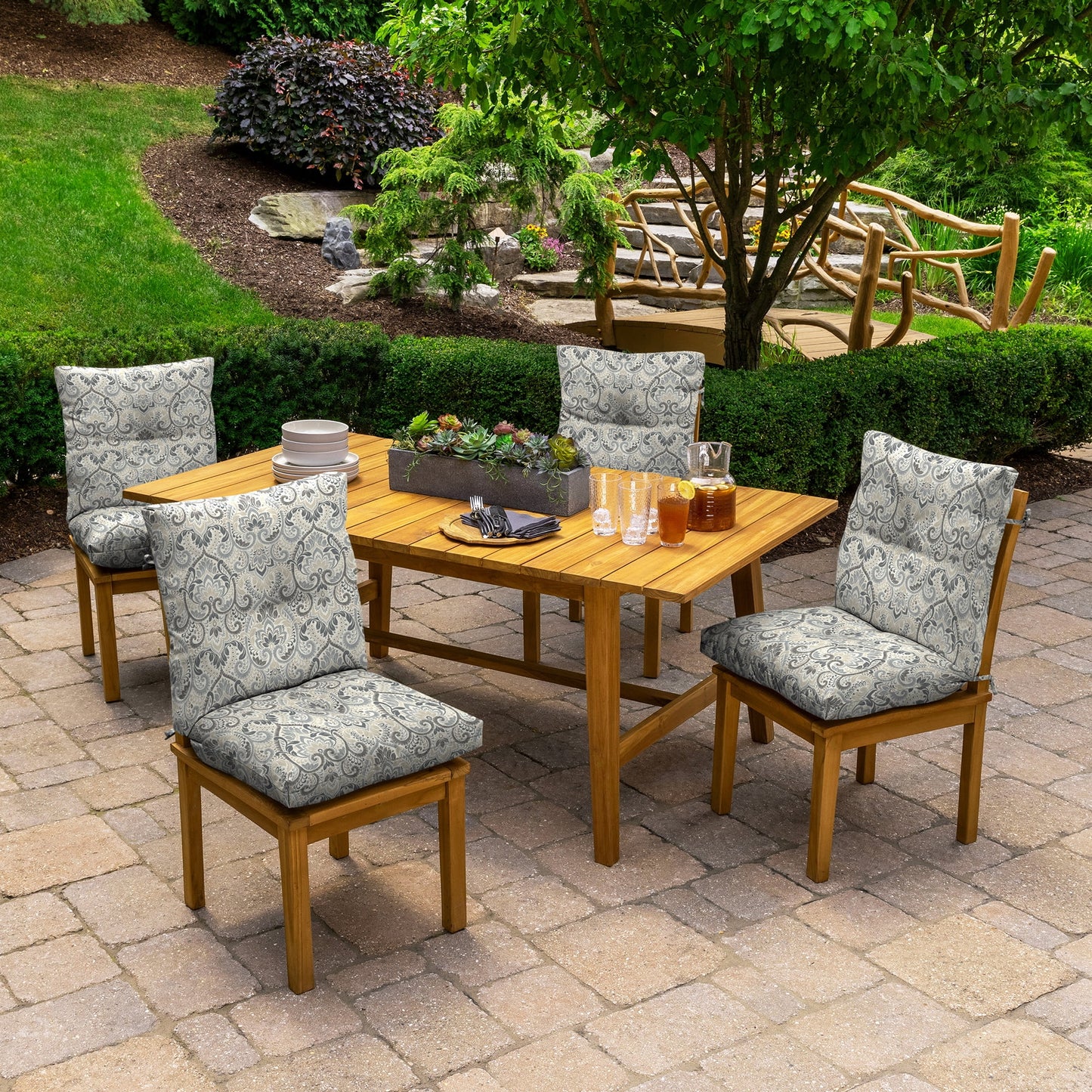 Outdoor Tufted Dining Chair Cushion 21 x 40 T62103