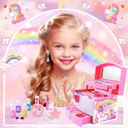 Kids Makeup Kit for Girls, Washable Pretend Play Set M8839