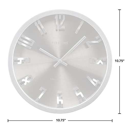 Steel Wall Clock, Silver, 10 x 2 x 10 X122