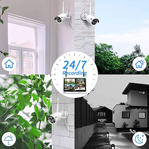 Wireless Security Camera System, 4K NVR, 4Pcs 3MP Night Vision WiFi Cameras D47166