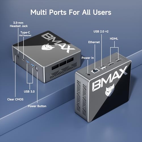 Mini PC, Intel N100, 16GB DDR4, 512GB SSD, Windows 11 Pro, Type-C/HDMI, WiFi 5, 4K Triple-Display J4911