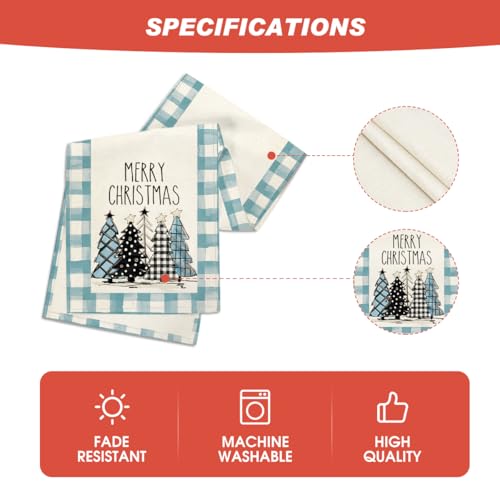 Buffalo Plaid Christmas Trees Table Runner, Winter Holiday Kitchen Dining Decor, 13 x 108 Inch A940
