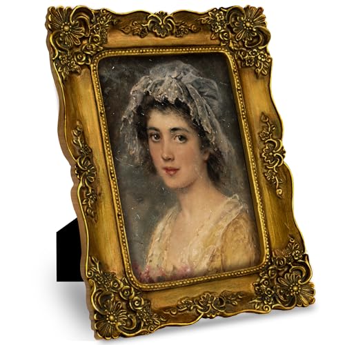 Vintage 8x10 Picture Frame Gold Antique Picture Frames for Wall Hanging & Tabletop, Ornate Baroque Frames 8x10 or Matted to 5x7 Photo (8x10 inch, Bronze)