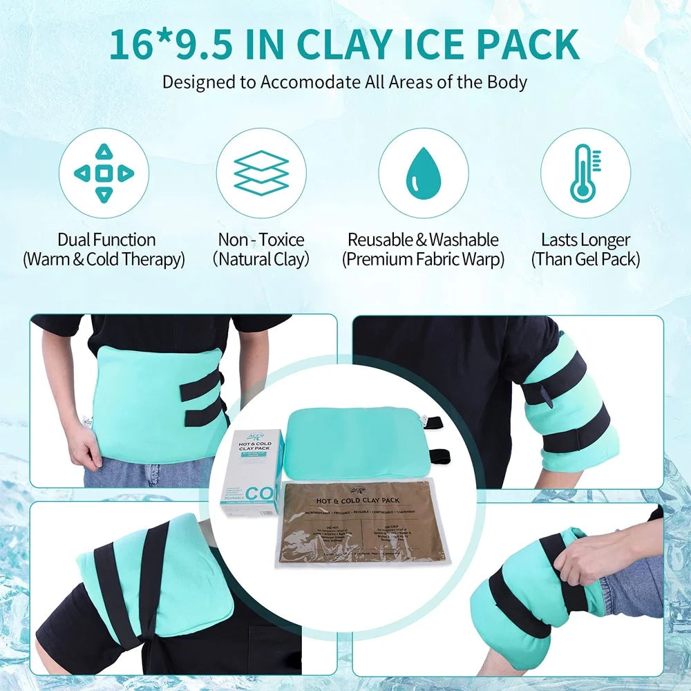 Reusable Clay Ice Pack with Strap for Pain Relief A65380