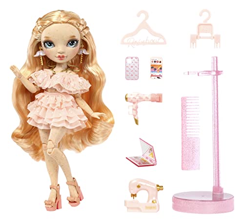 Light Pink Fashion Doll with Freckles, Colorful Outfit and Accessories for Kids Z7815