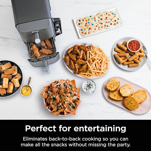 Air Fryer, 8 QT DoubleStack 2-Basket, 6-in-1, Roast & Bake, Dishwasher Safe N927