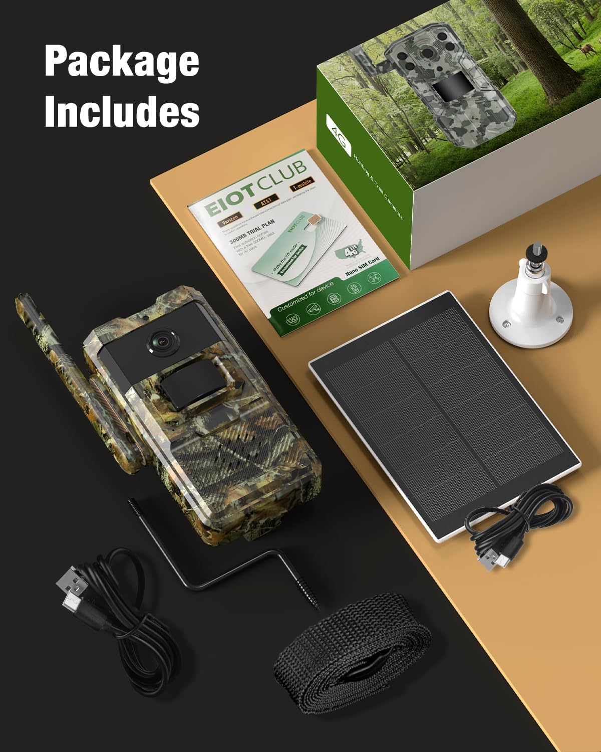 Solar Powered 4G LTE Cellular Trail Camera with 4K Live Video and App Control P87528