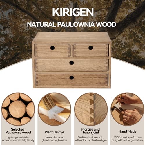 Natural Wooden Desktop Organizer with 3 Drawers D235