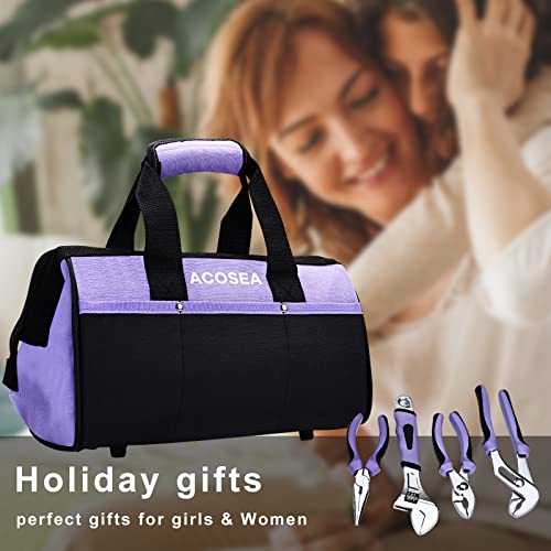 Purple 223-Piece Tool Set with Tool Bag for Home Maintenance S954