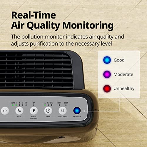 HEPA Air Purifier with Air Quality Monitoring and Auto Mode H968730
