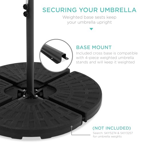 10ft Offset Hanging Patio Umbrella with Easy Tilt Adjustment L709953