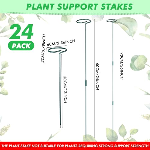 Plant Support Stakes for Flowers, 24 Inch, 24 Pack U110