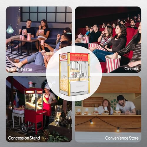 Red Countertop Popcorn Maker with 16-Ounce Kettle R268766