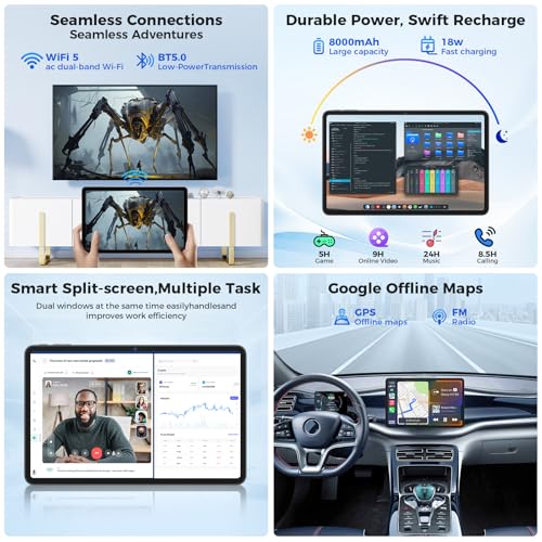 12 inch Android Tablet with Keyboard, 2K Display, 256GB Storage J955286