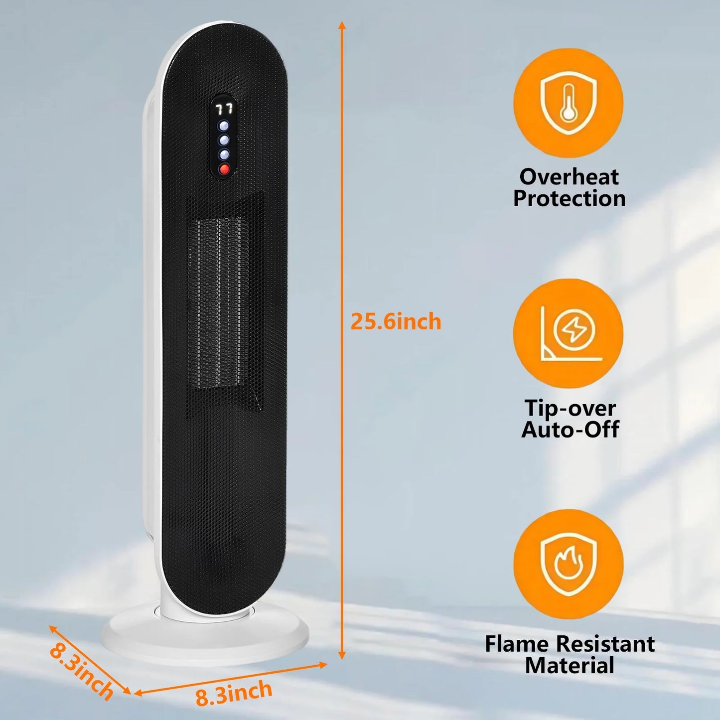 Portable Electric Heater for Home with Thermostat and Timer N406