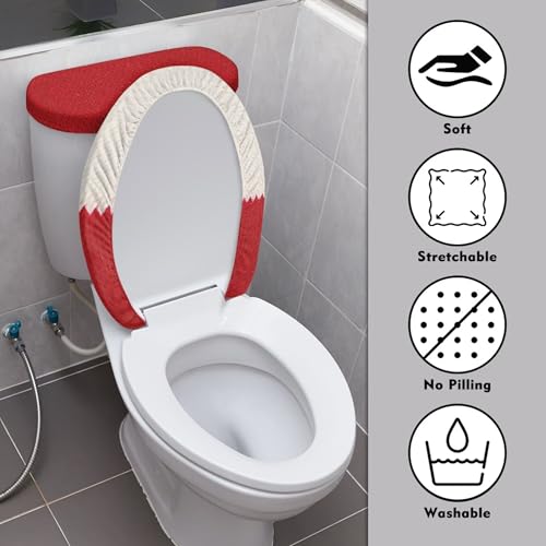 Christmas Toilet Lid and Tank Cover Set for Bathroom Decor Q334993
