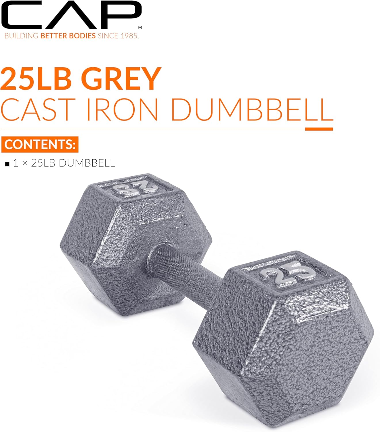 Cast Iron Hex Dumbbell, 25 lb A9504